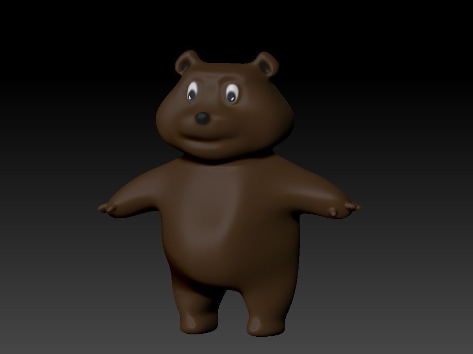 Bear character Low-poly 3D model_2