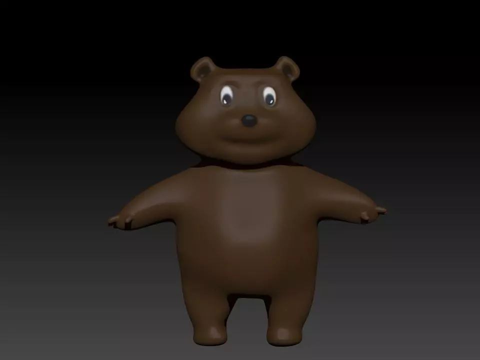 Bear character Low-poly 3D model_0