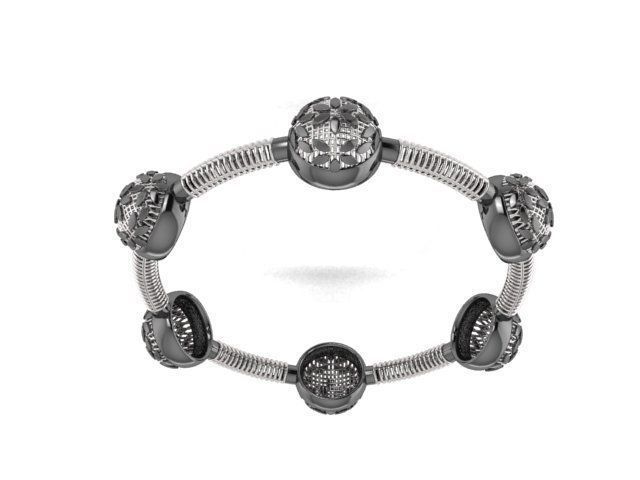 Bracelet gold and diamond 3D print model_5