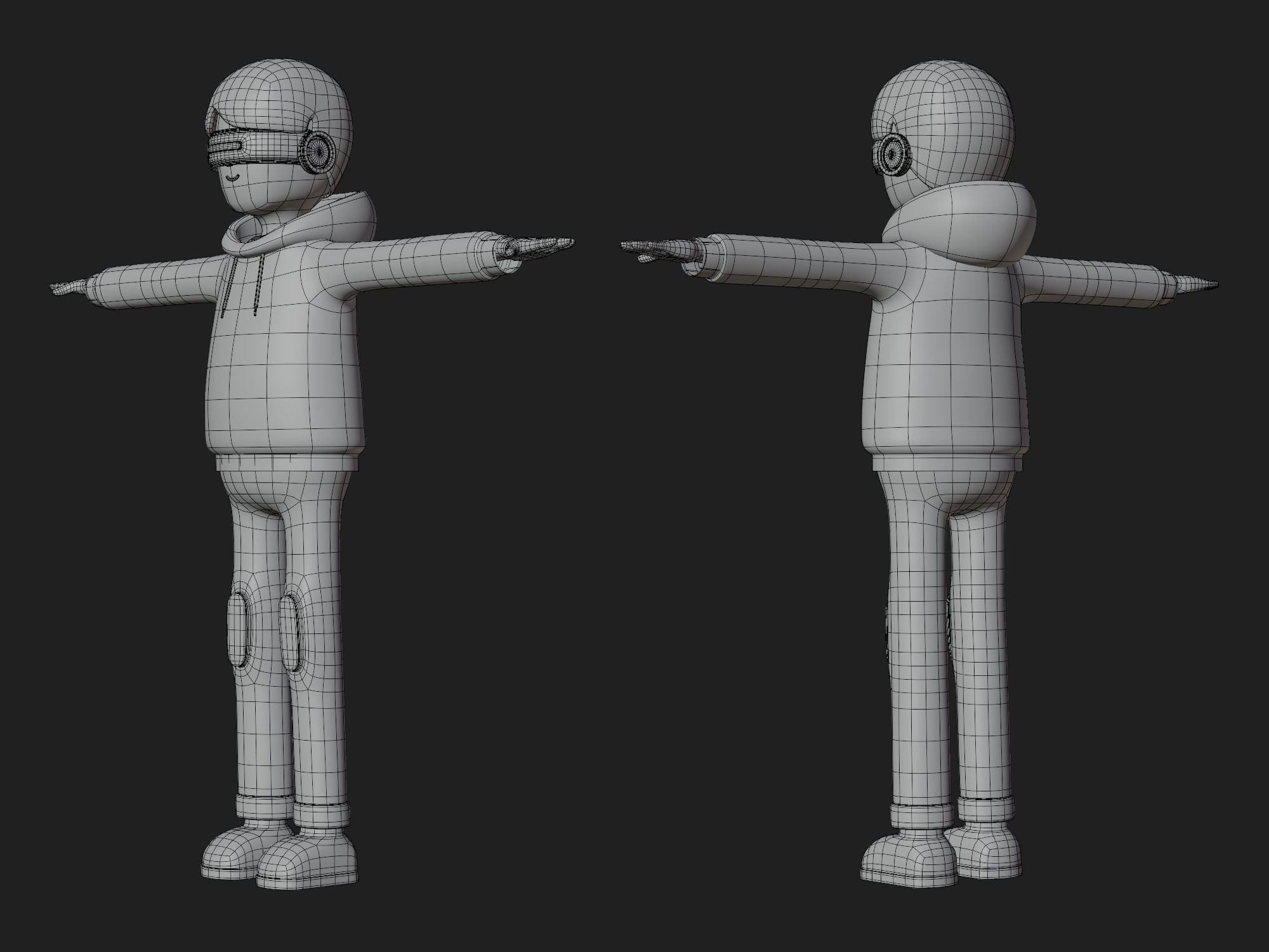 VR Character cartoon man boy futuristic with VR Glasses casual  Free 3D model_12