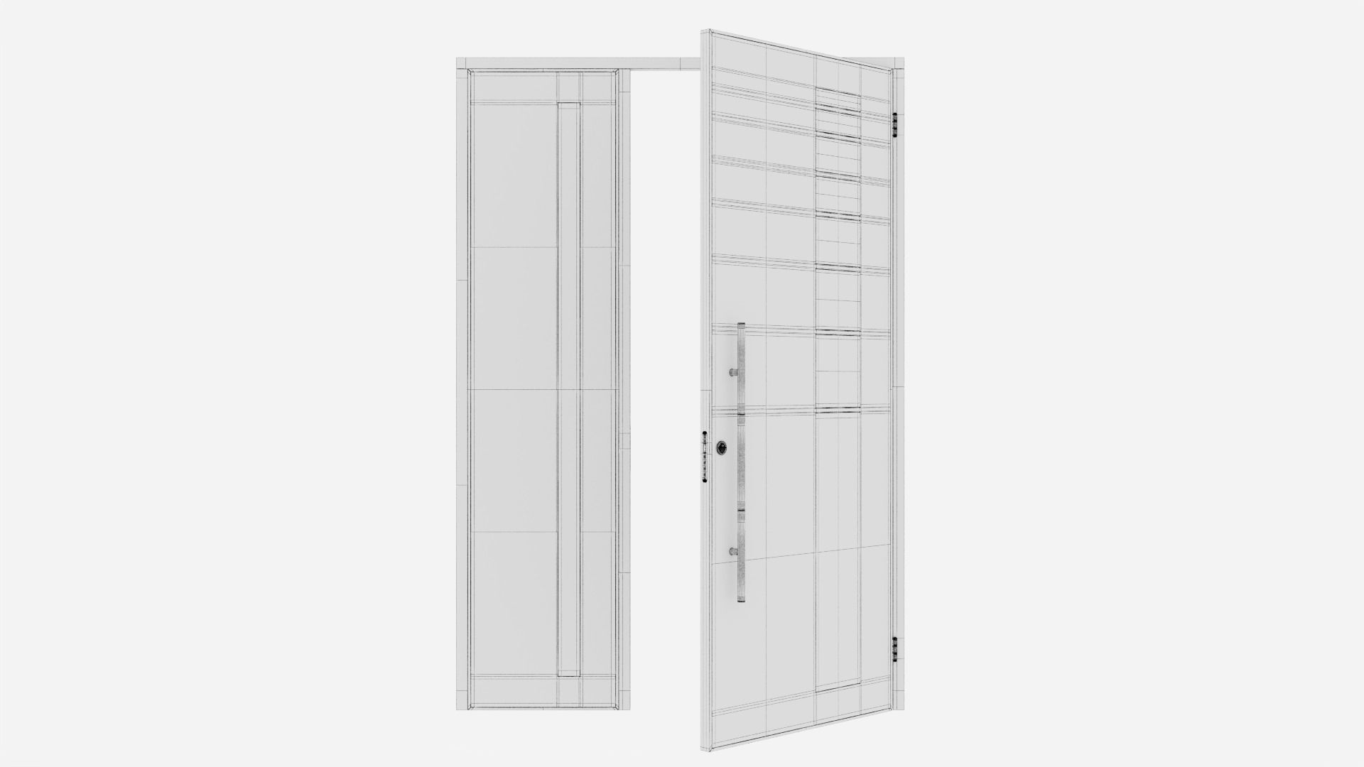 Aluminium door 111 3D model_6