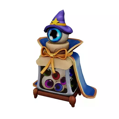 Mystery box with eyes props