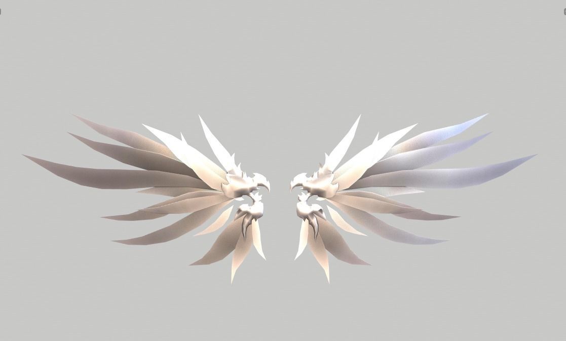 Futuristic Wing Low-poly 3D model_1