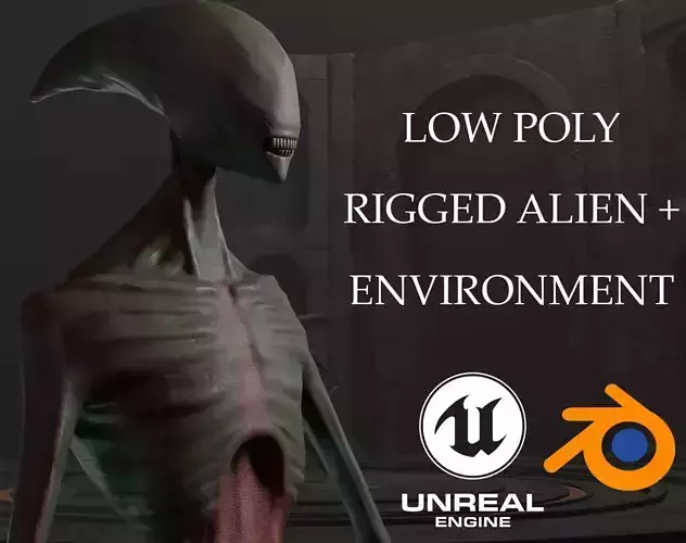 Alien with environment game ready