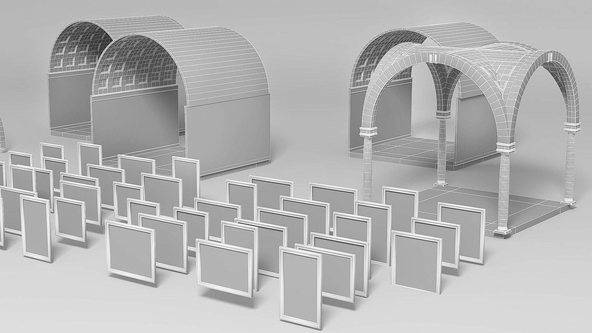 Modular low poly museum Low-poly 3D model_10