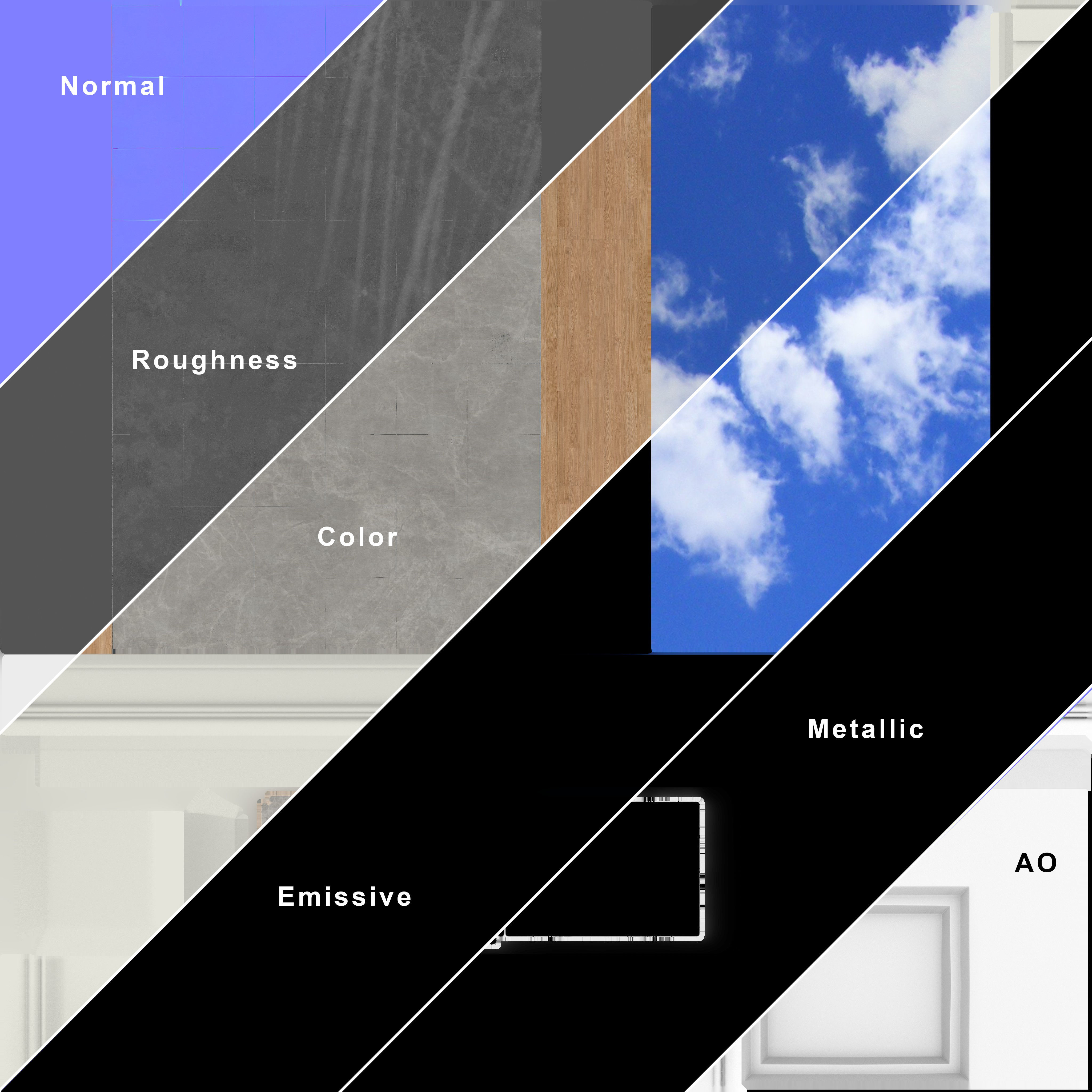 Modular low poly museum Low-poly 3D model_4