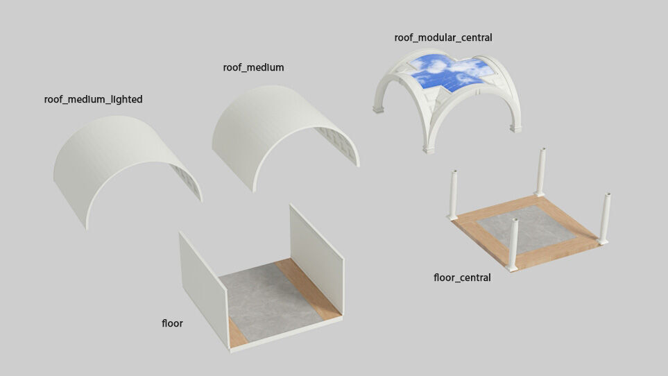 Modular low poly museum Low-poly 3D model_24