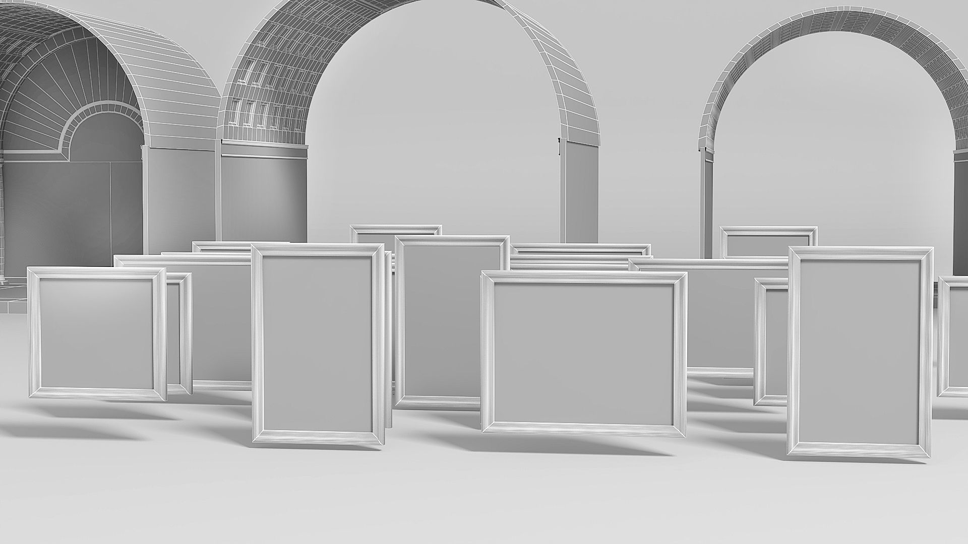 Modular low poly museum Low-poly 3D model_12