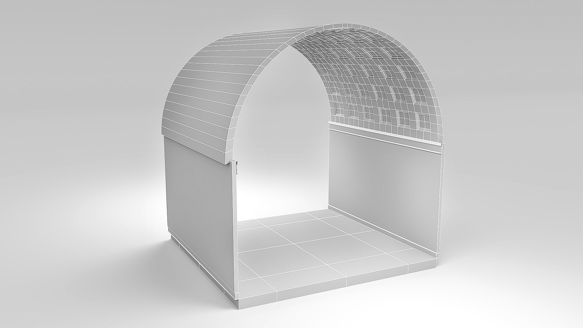 Modular low poly museum Low-poly 3D model_21