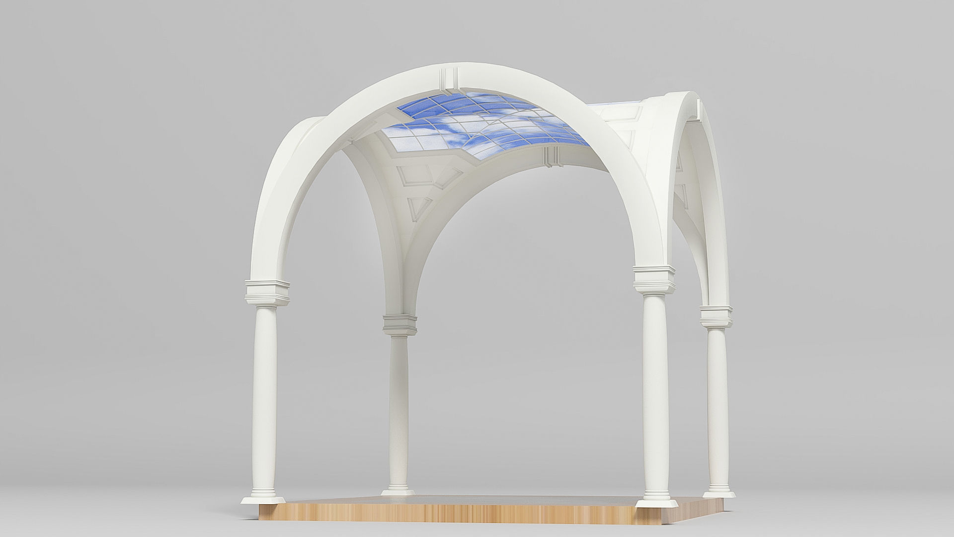 Modular low poly museum Low-poly 3D model_13