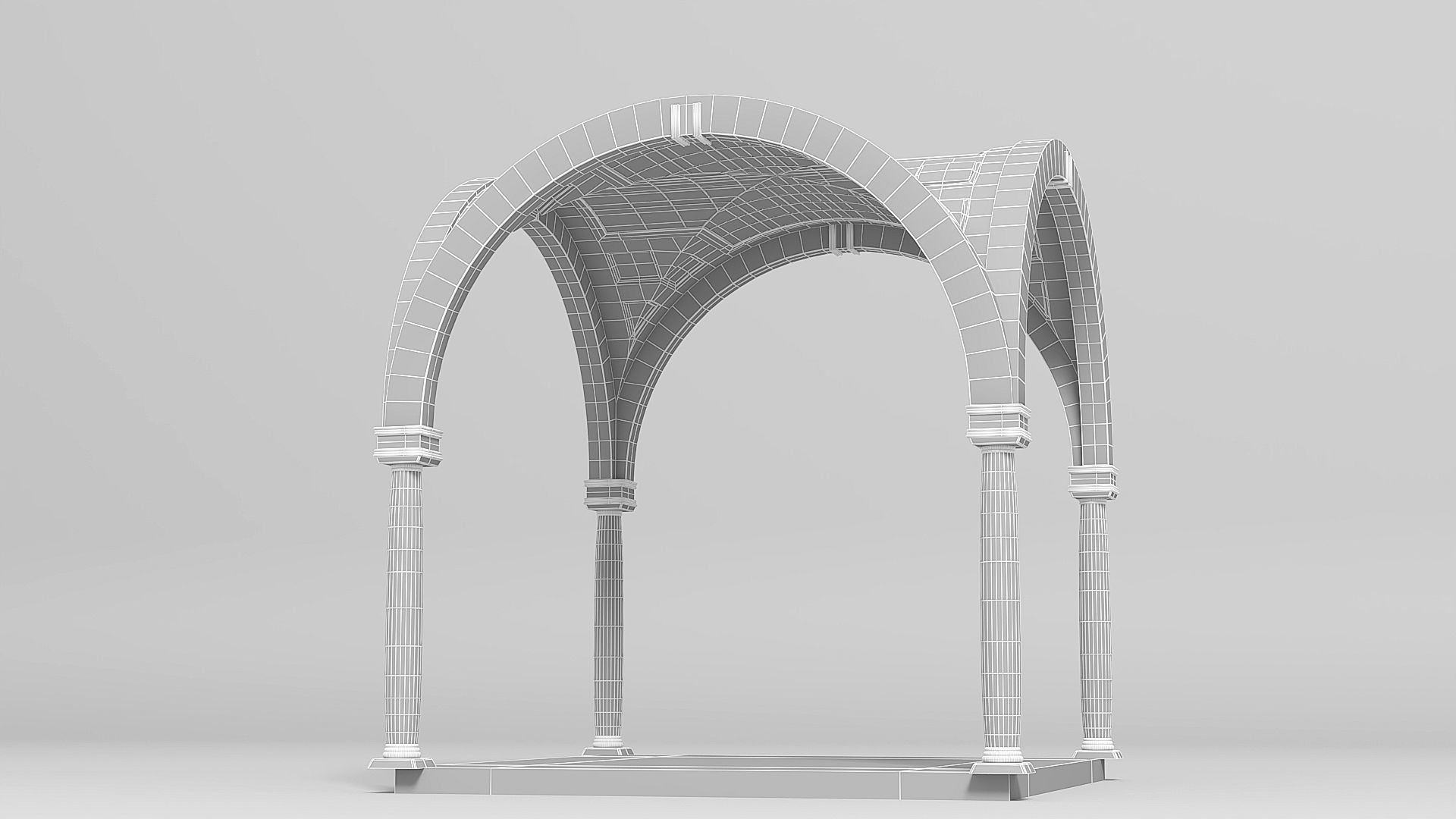 Modular low poly museum Low-poly 3D model_14