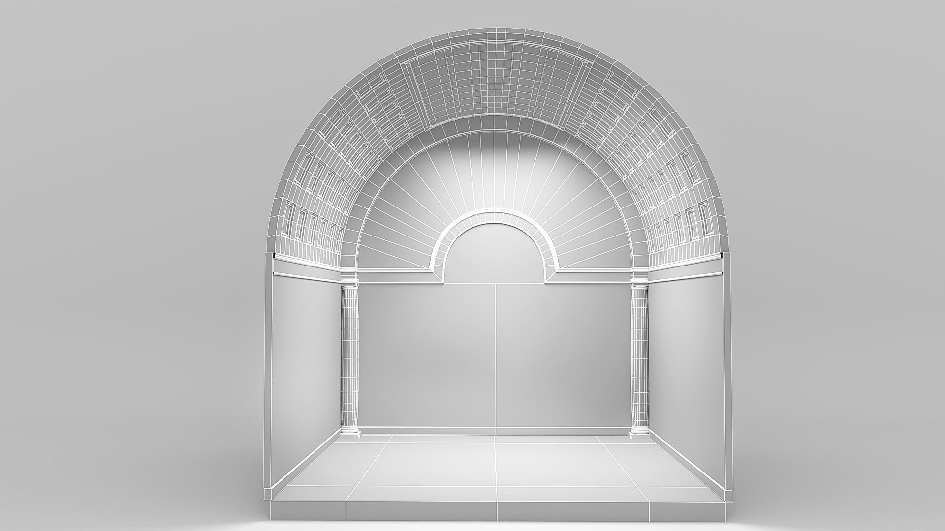 Modular low poly museum Low-poly 3D model_16