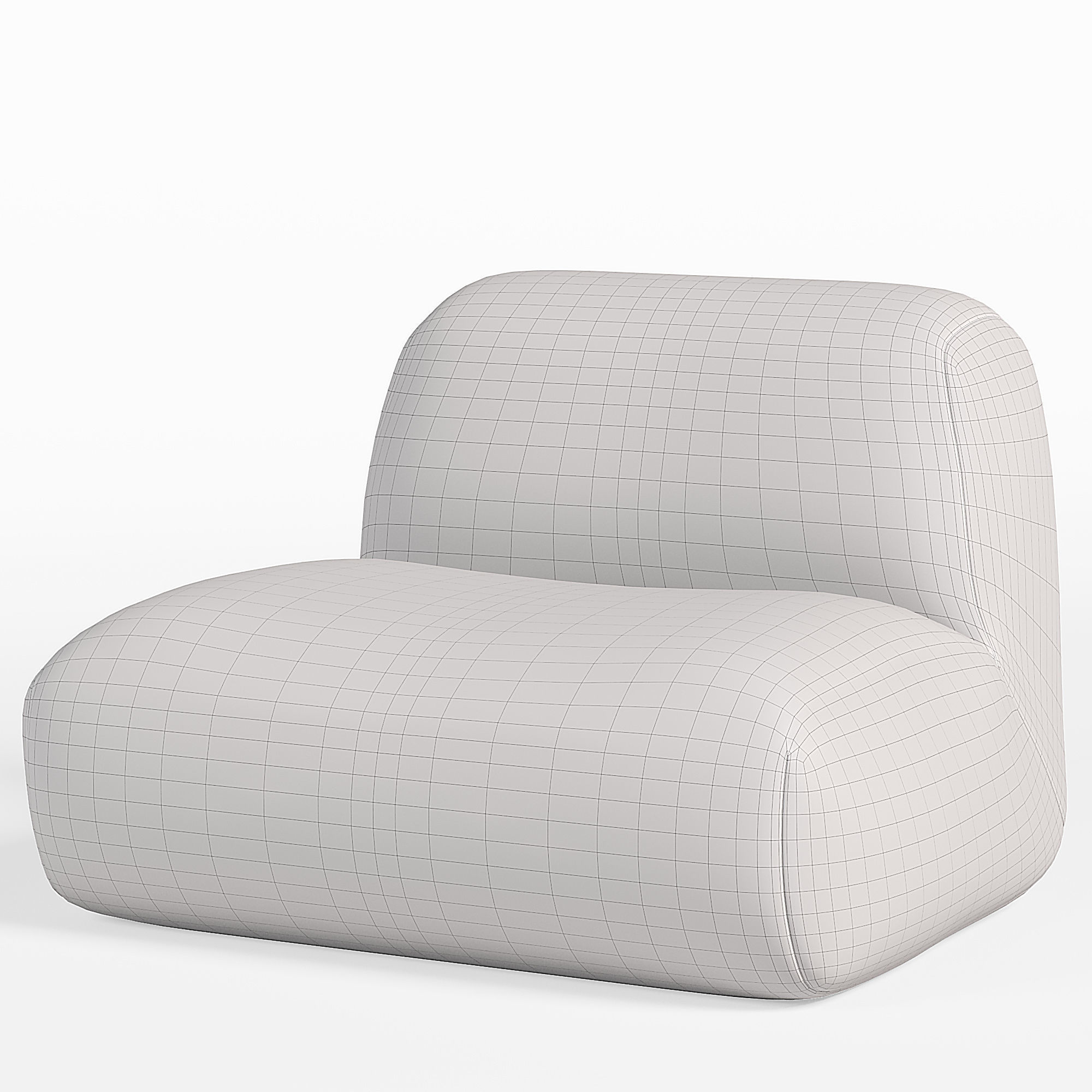 Teddy Couch Hippo Loveseat Boucle Cloud Sofa 3D model_2