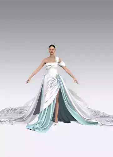 baby blue dress color block look modern chic 