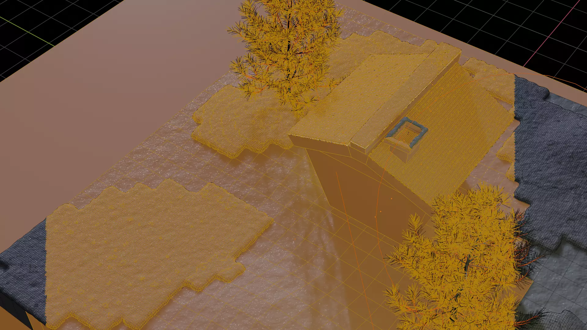 home house with leaves 3D model_0