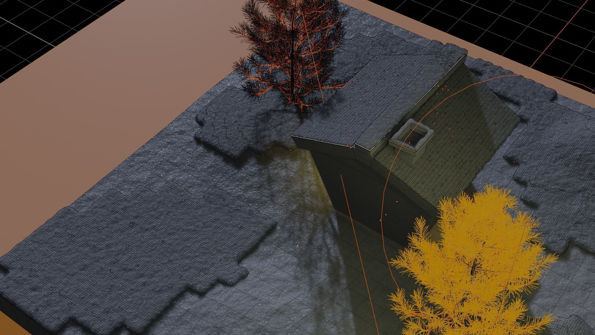 home house with leaves 3D model_2