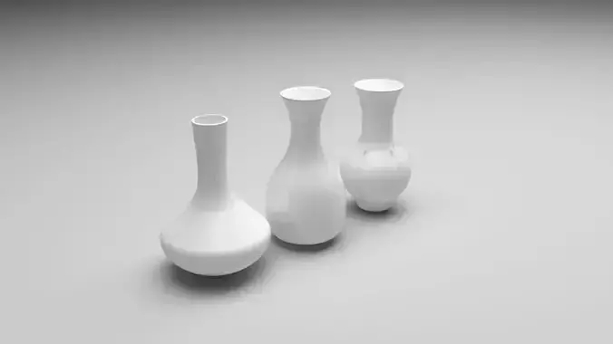 Ceramic Vases Set 3D model