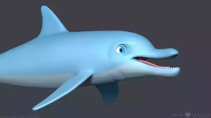 Stylized Cartoon Dolphin 3D model
