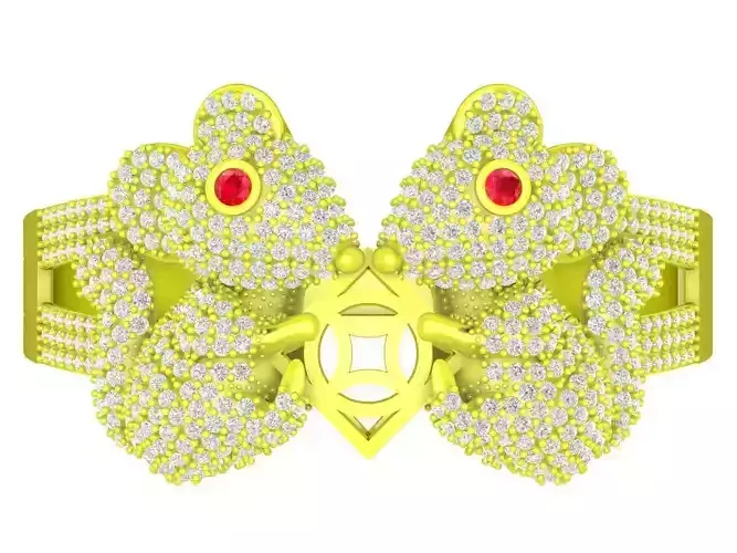 A4620 Diamond Mouse Hold Chinese Coins Bangle