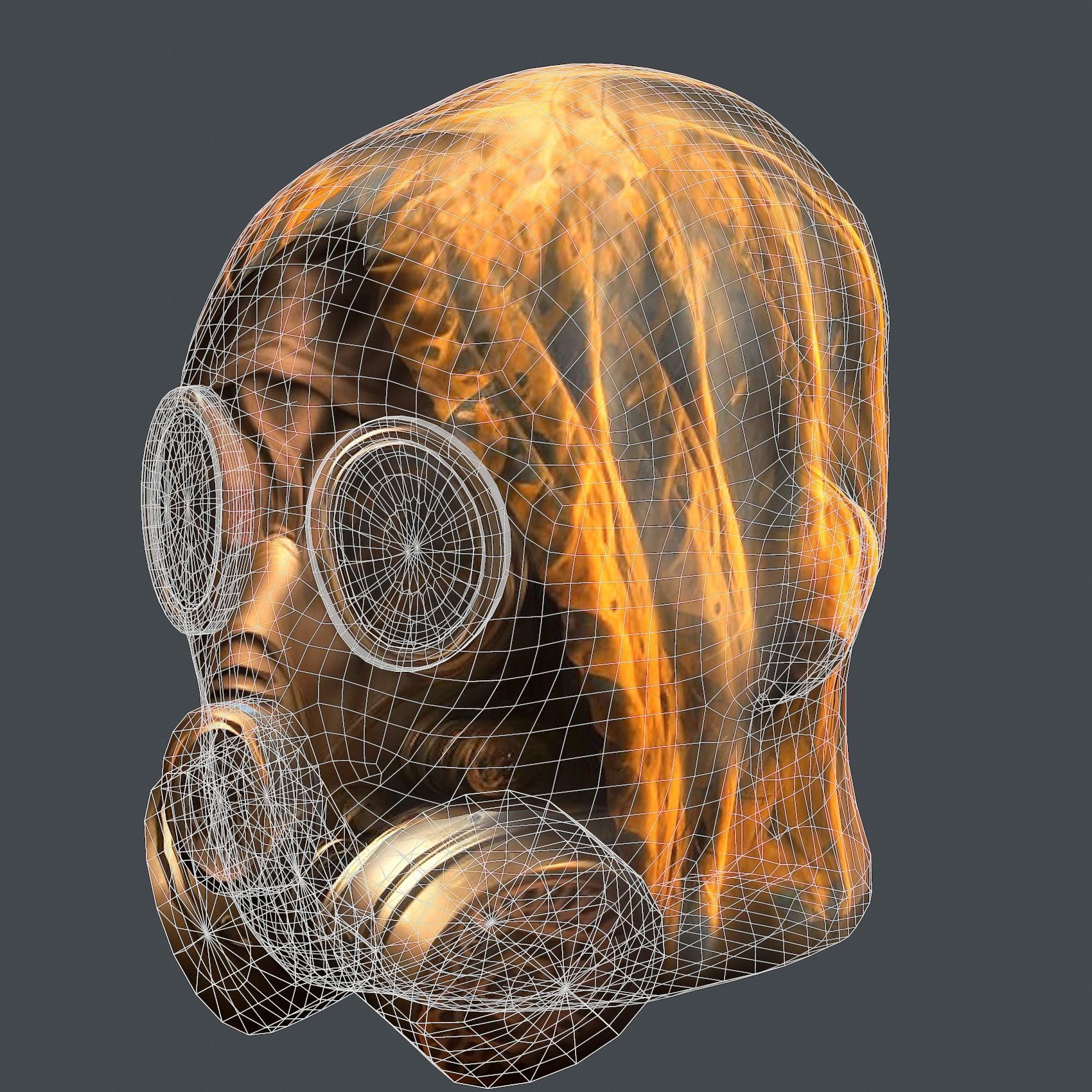 Gas mask helmet 3d model military combat Low-poly 3D model Low-poly 3D model_10