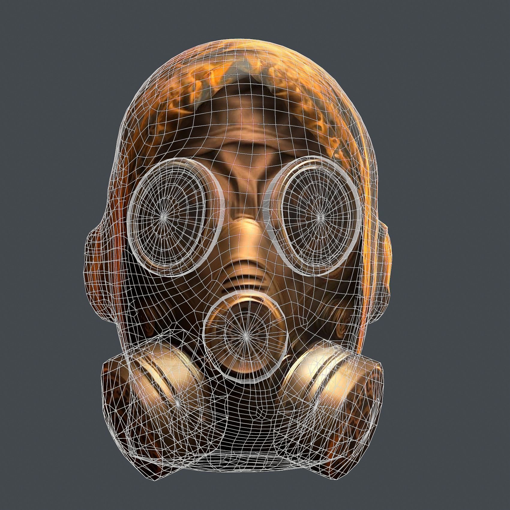 Gas mask helmet 3d model military combat Low-poly 3D model Low-poly 3D model_8