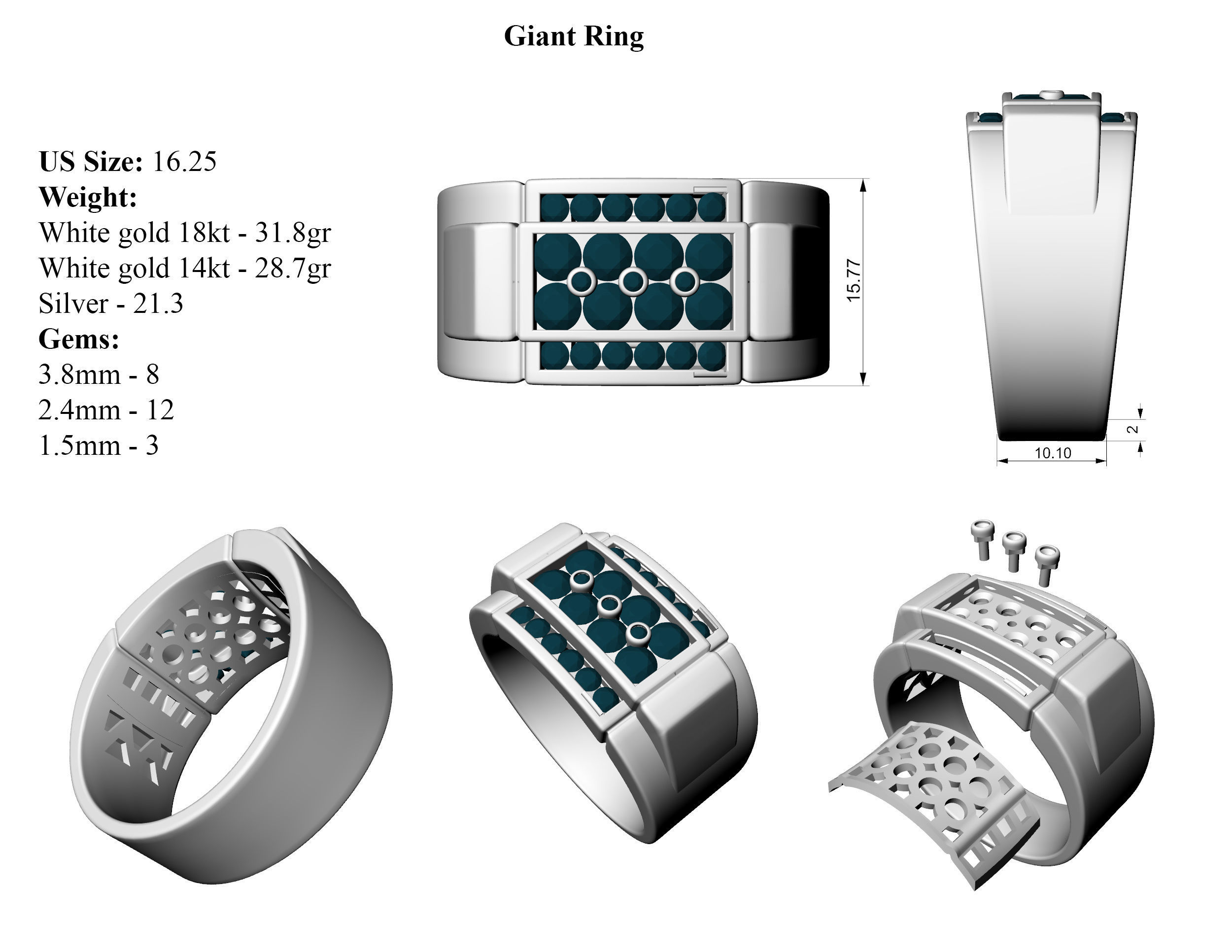 Giant Ring Big Sizes 3D print model_3