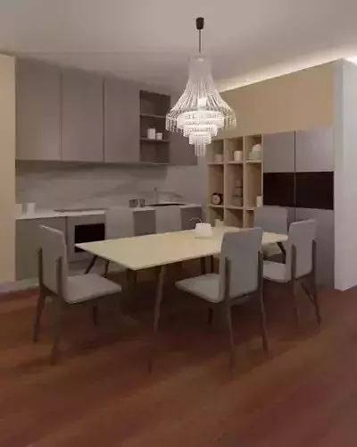 Dining and Kitchen Scene