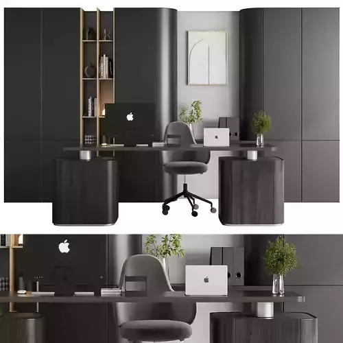 Workplace - office furniture 11 Low-poly 3D model