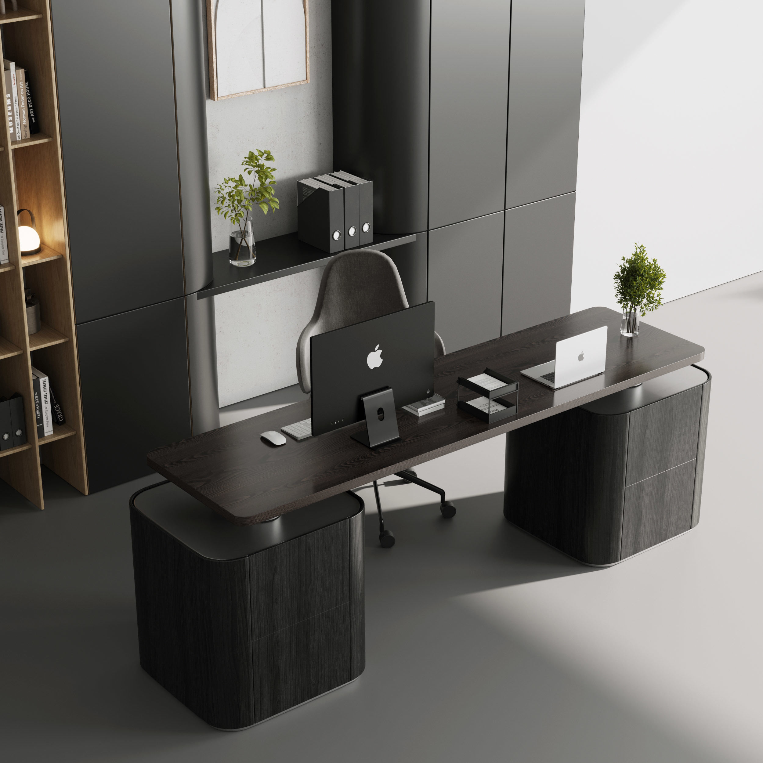 Workplace - office furniture 11 Low-poly 3D model_4