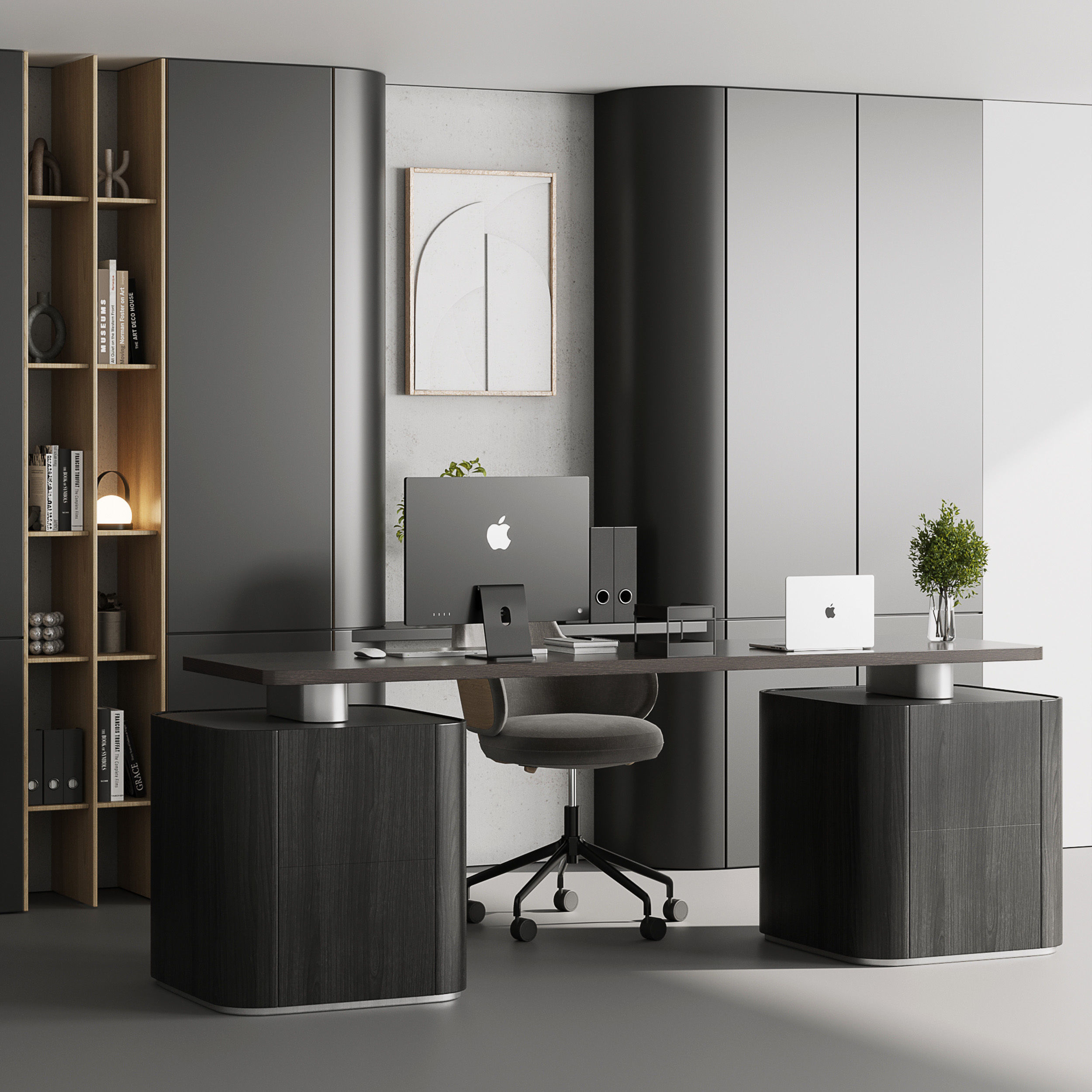 Workplace - office furniture 11 Low-poly 3D model_3