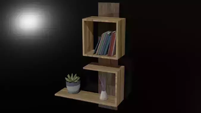 Modern shelves made in Blender Free 3D model