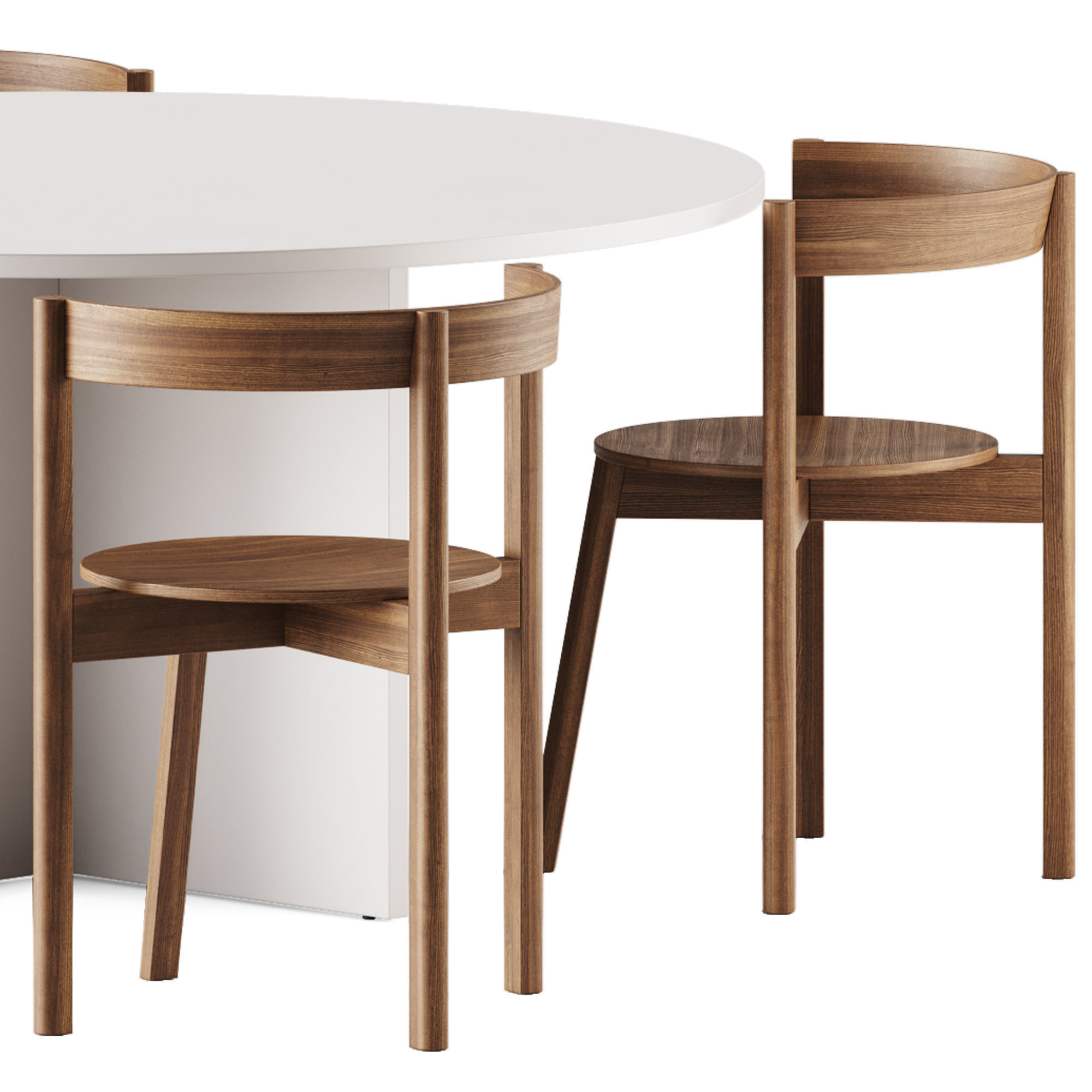 L4 BASIL Round table and L5 JAZZ Chair with armrests By LOEHR 3D model_2