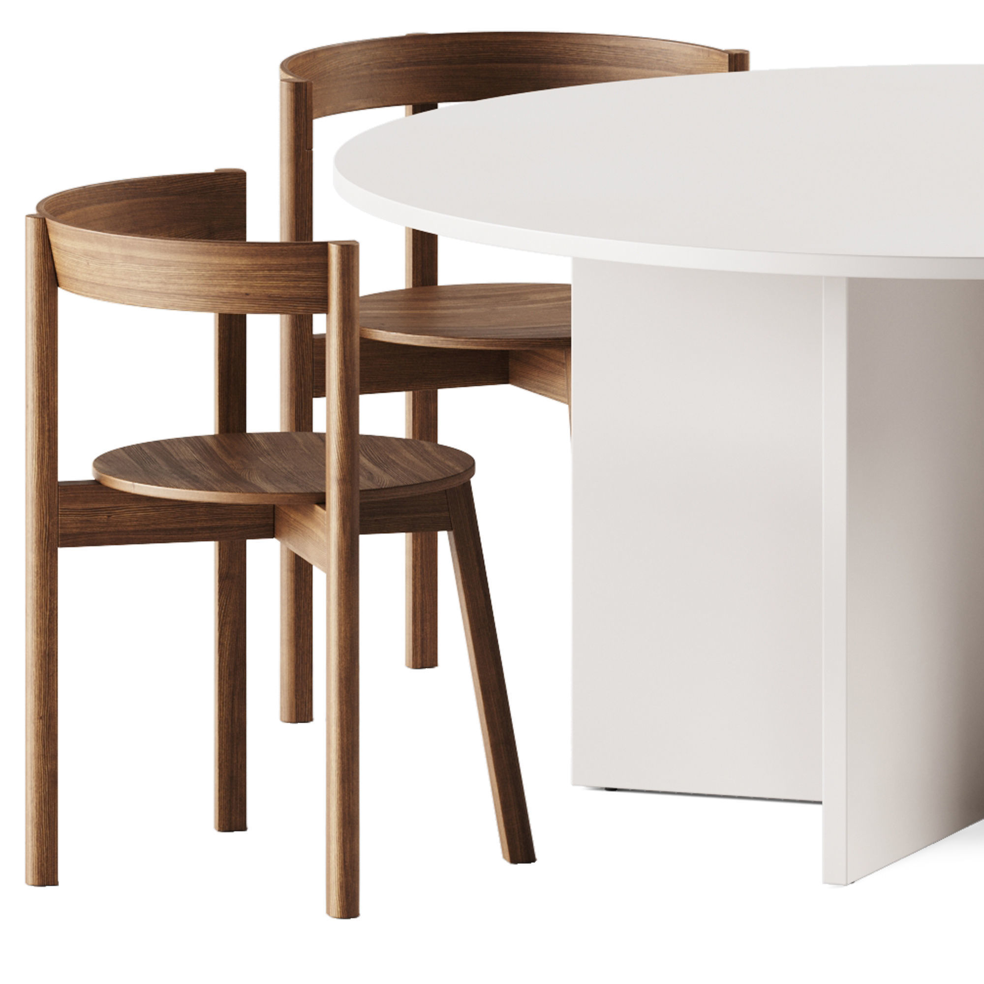 L4 BASIL Round table and L5 JAZZ Chair with armrests By LOEHR 3D model_1