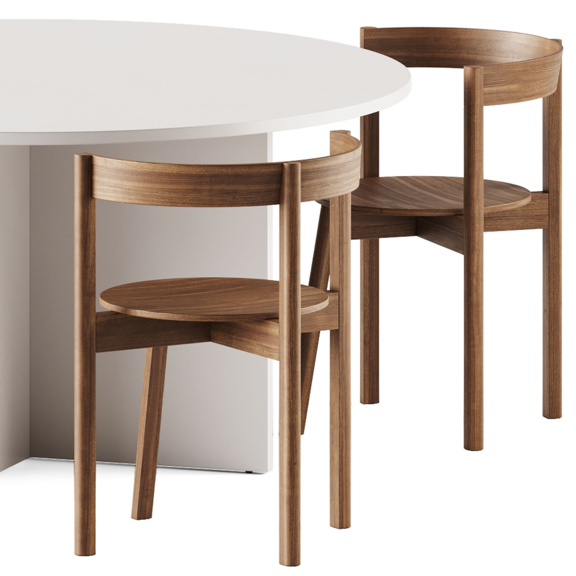 L4 BASIL Round table and L5 JAZZ Chair with armrests By LOEHR 3D model_3