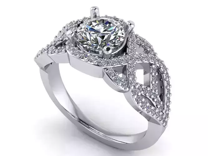 Halo Statement Ring - 1ct Round Center Stone