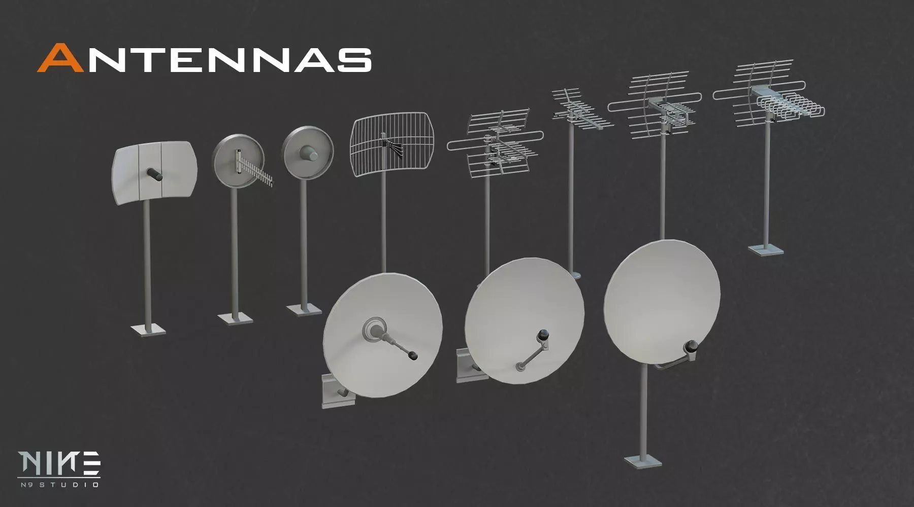 Rooftops props 3D model_2