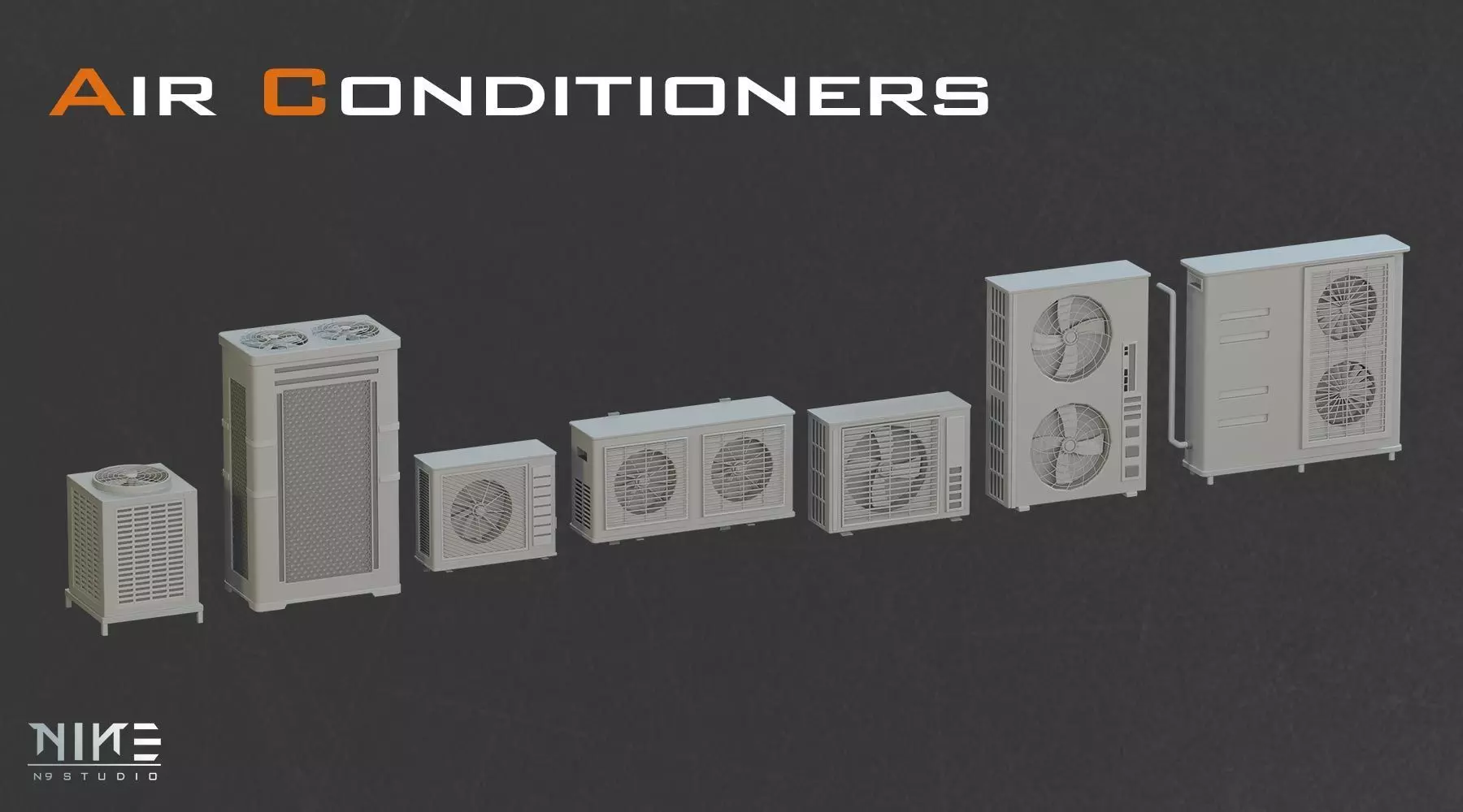 Rooftops props 3D model_5