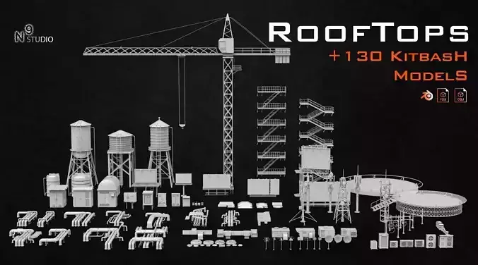 Rooftops props 3D model