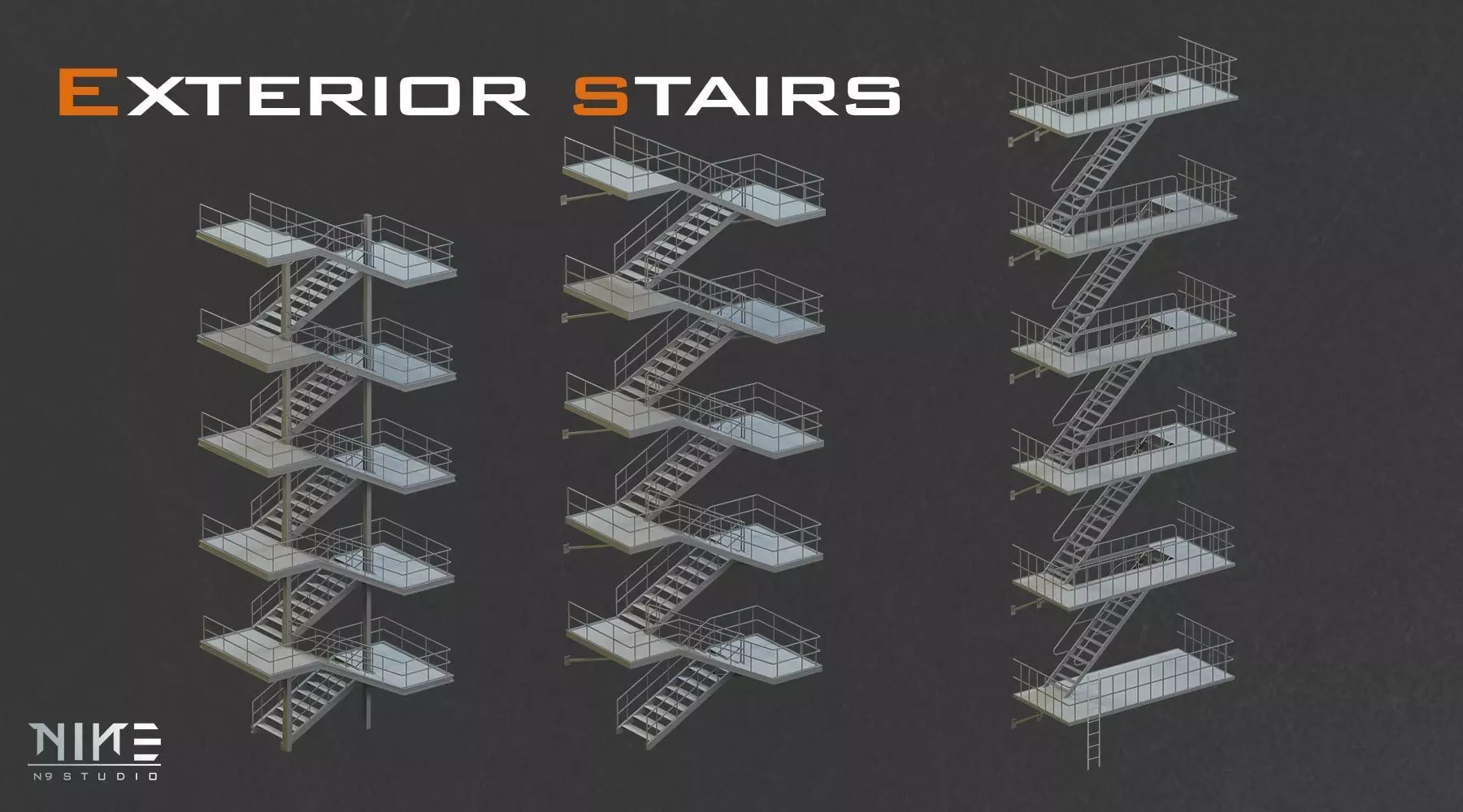 Rooftops props 3D model_14