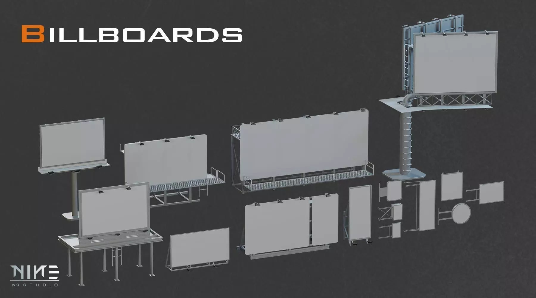 Rooftops props 3D model_6