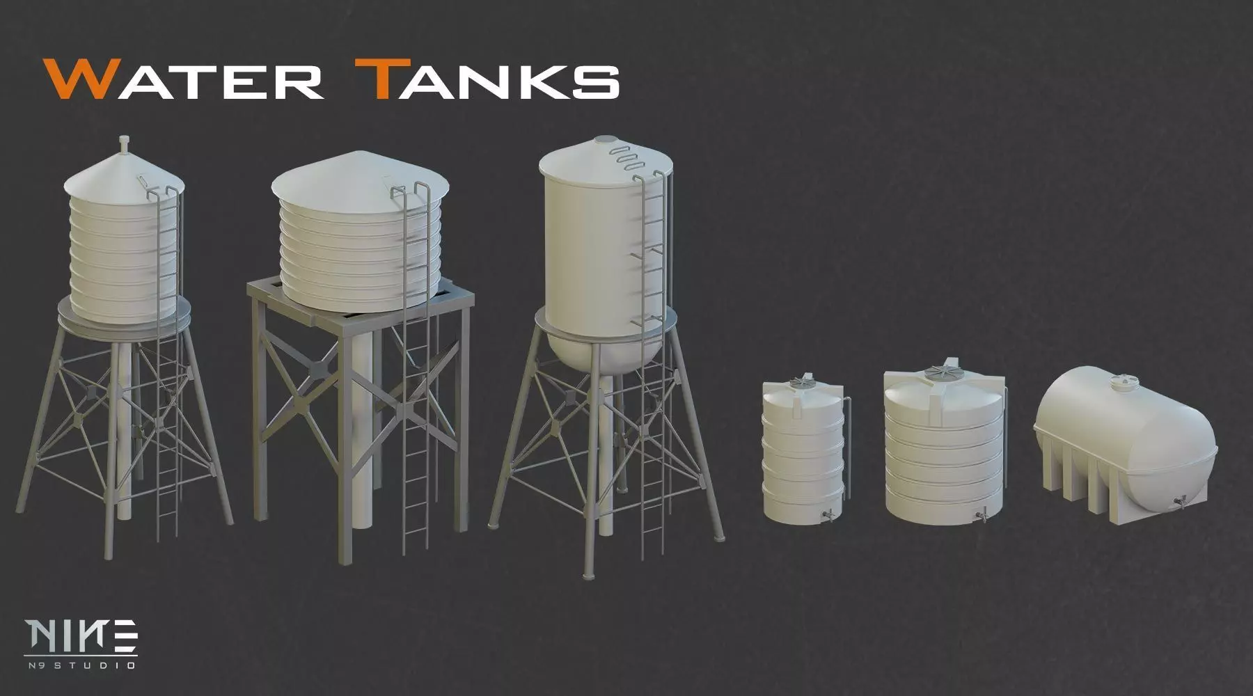 Rooftops props 3D model_7