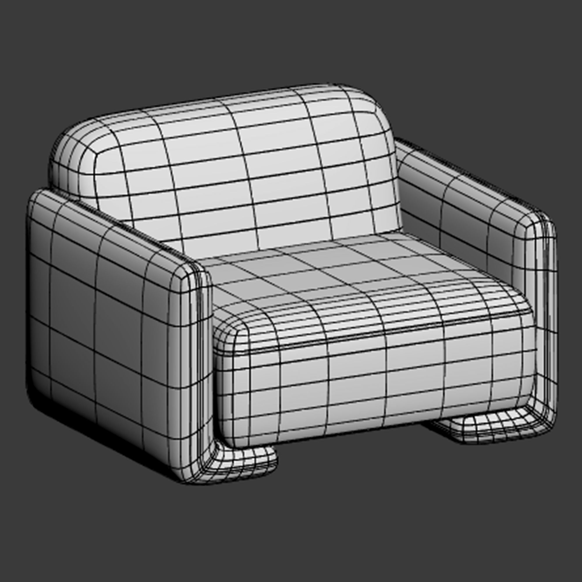 Fauteuil in bouclette Balzac Paris X LRI 3D model_4