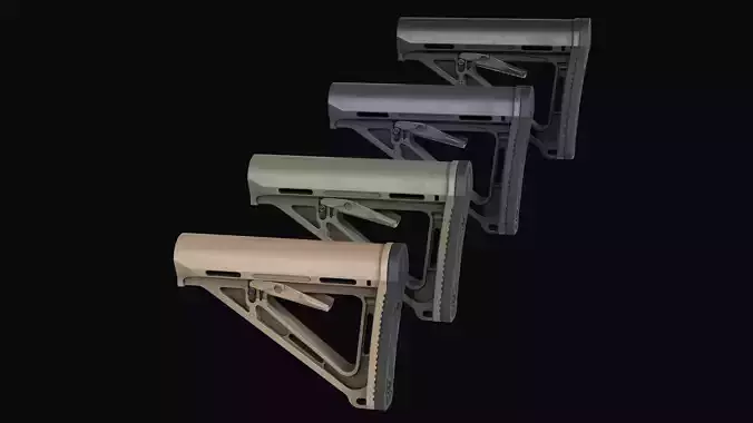 Magpul MOE Carbine ButtStock M4 AR Low-poly 3D model