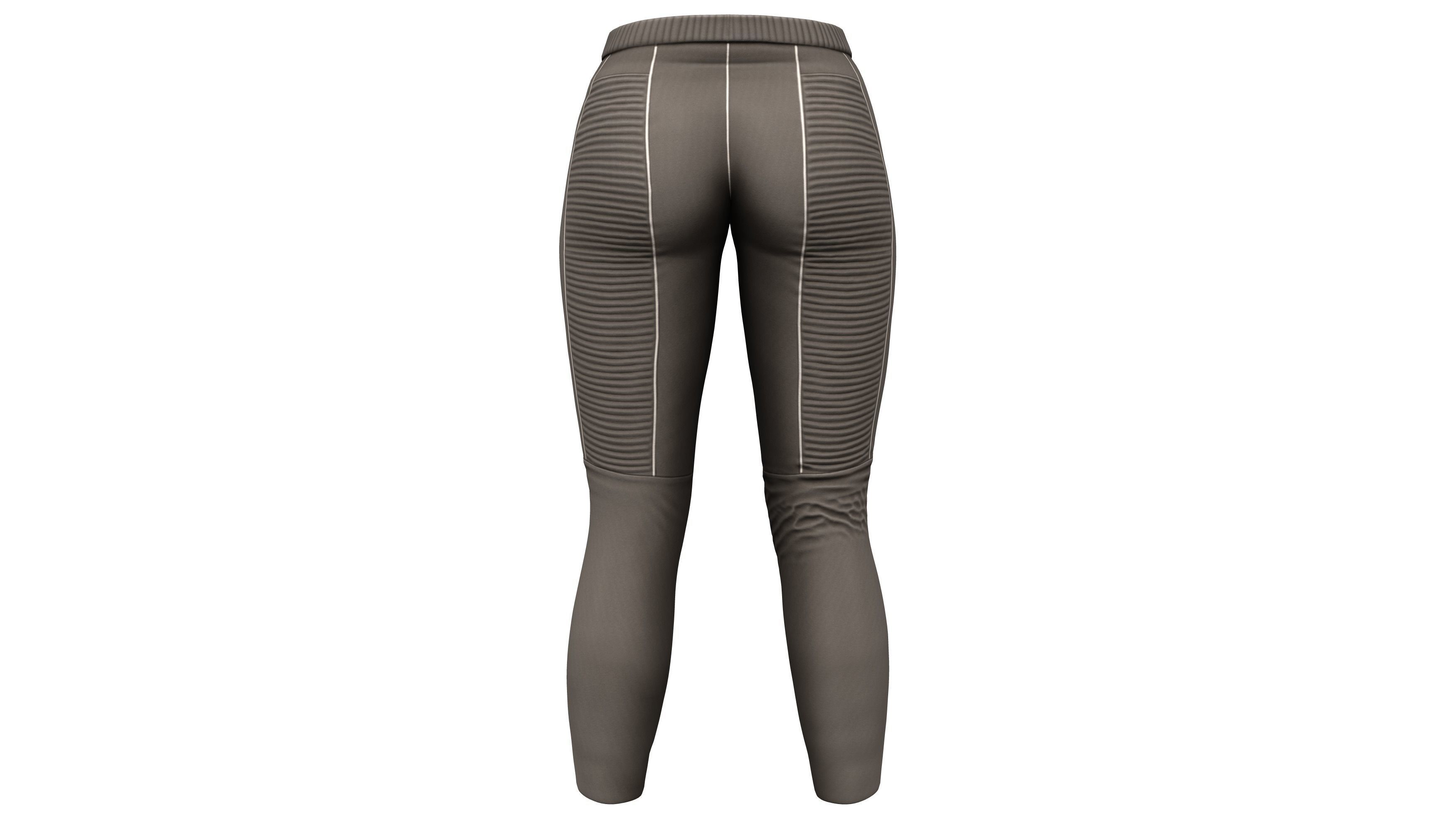 Army Look Stretch Legging Pants Low-poly 3D model_4