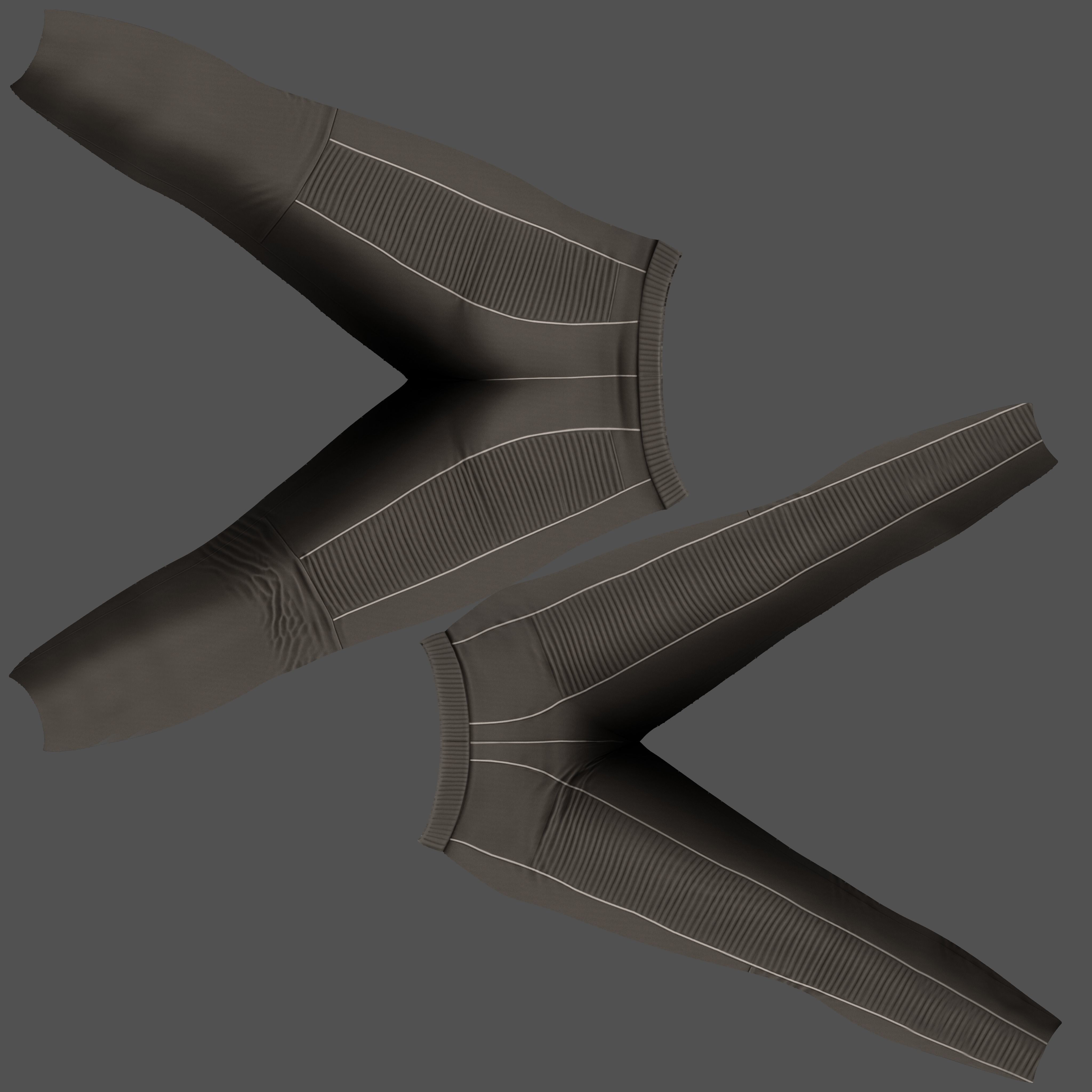 Army Look Stretch Legging Pants Low-poly 3D model_9