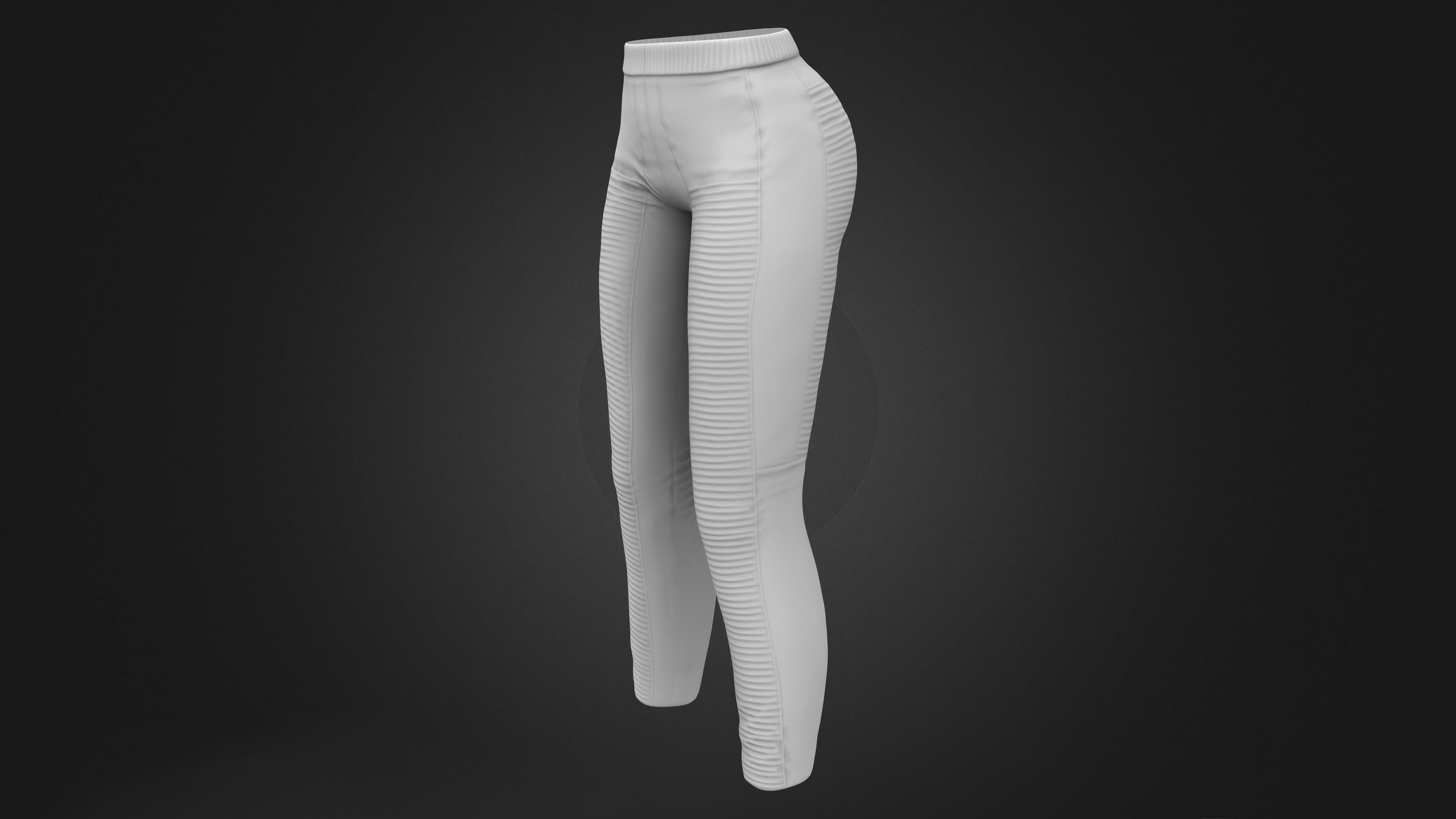 Army Look Stretch Legging Pants Low-poly 3D model_8