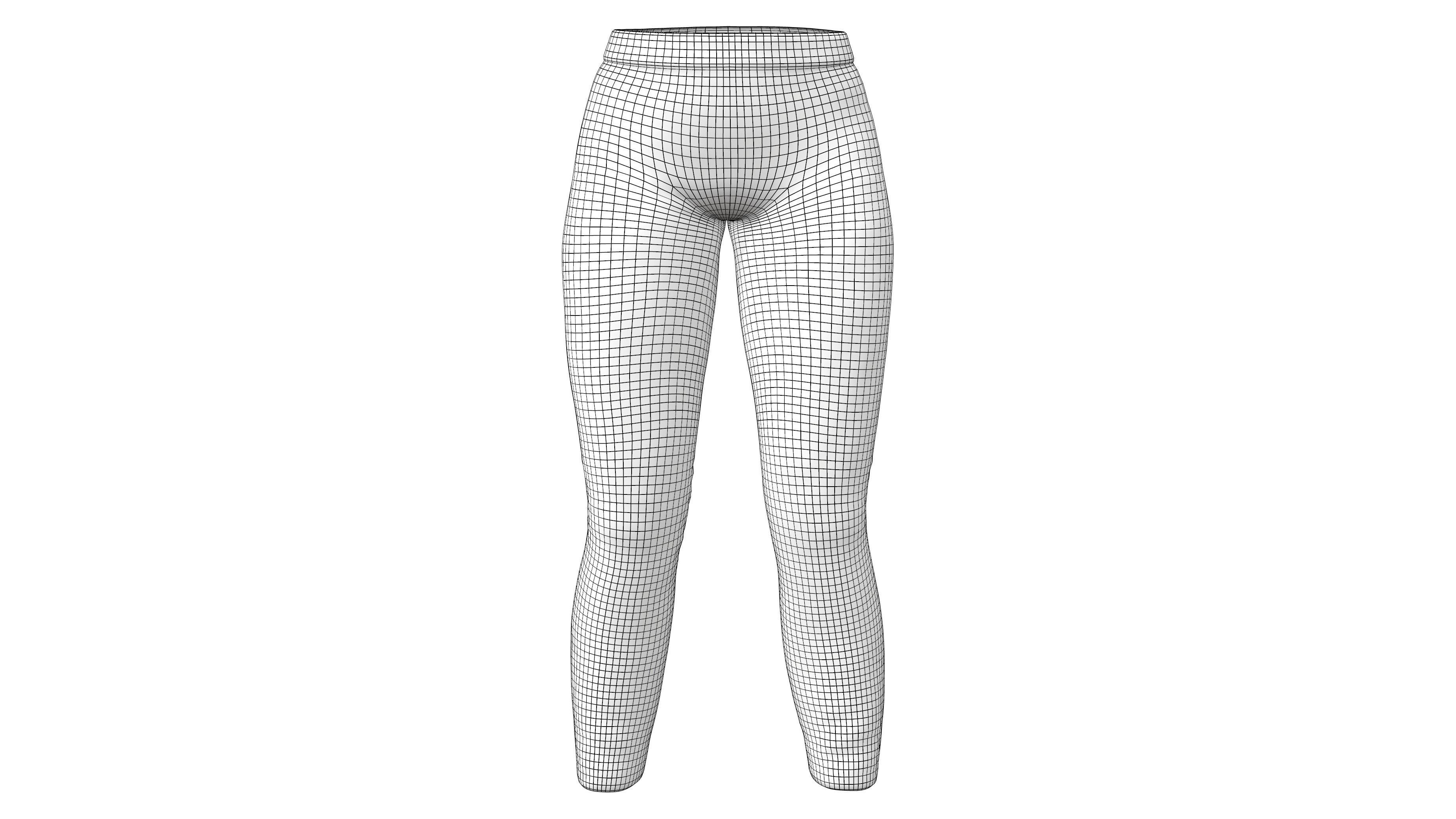 Army Look Stretch Legging Pants Low-poly 3D model_6