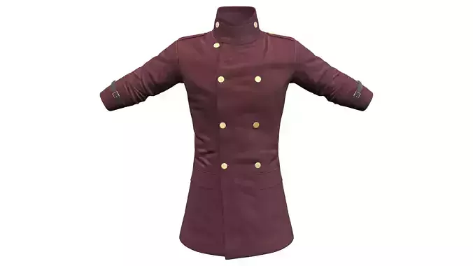 Men Double Breasted High Neck Jacket Coat