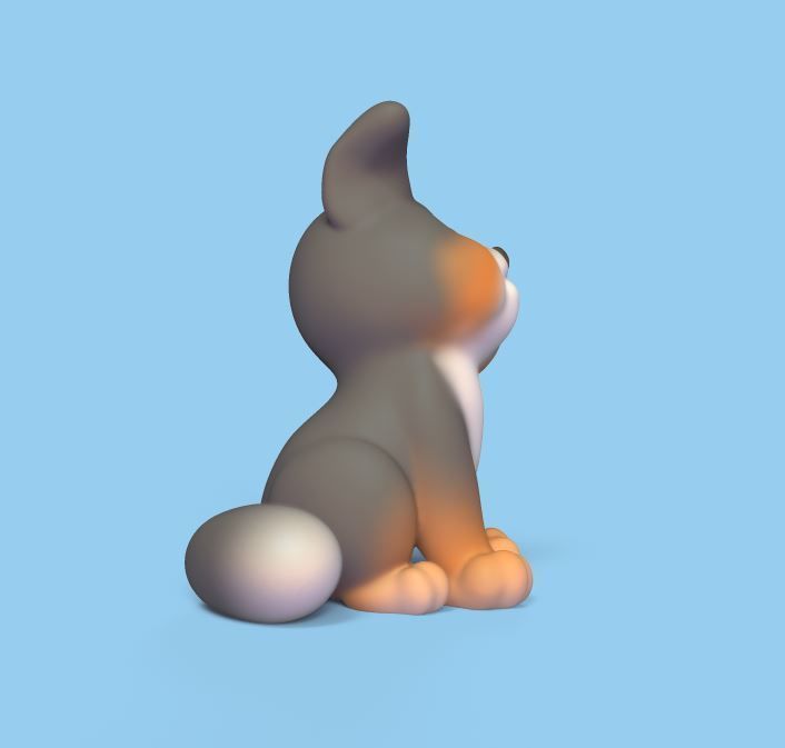 Dog Scratching 3D print model_2