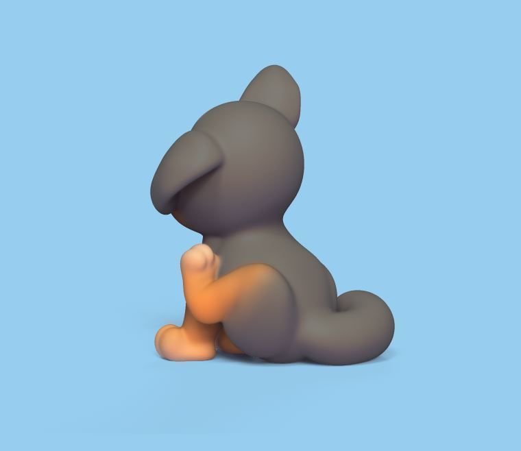 Dog Scratching 3D print model_3